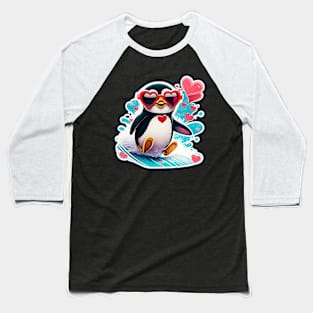 Cool Penguin in Love Baseball T-Shirt